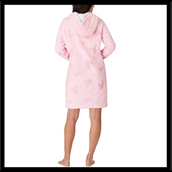 DISNEY Mickey Mouse Fleece Lounge Hoodie Robe Pink - Picture 3 of 5